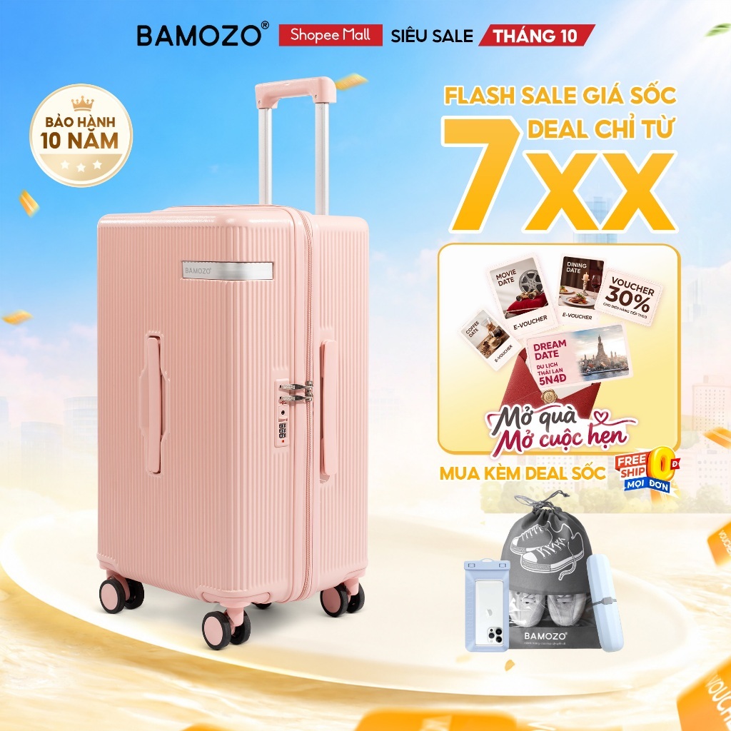 [MỚI] Vali Du Lịch Lumispace Bamozo Size 20/24/28, chất liệu nhựa  PC cao cấp, nâng cấp tính năng chống rạch_LUMI
