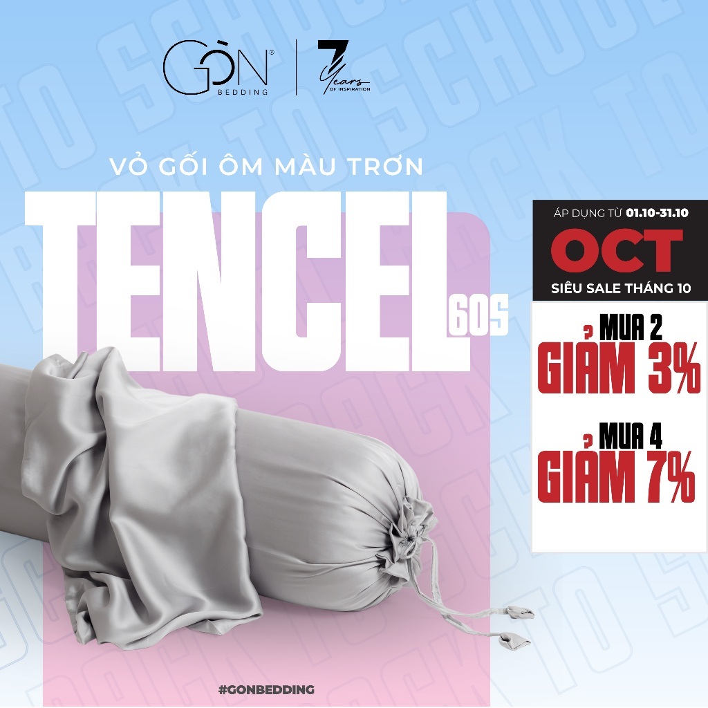 [Nhiều màu] Vỏ Gối Ôm Gòn Bedding Lụa Tencel 60s Cao Cấp Màu Trơn 37x105 cm