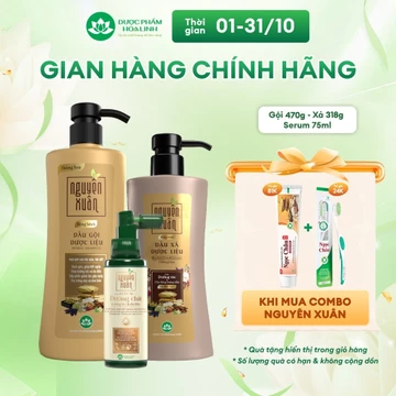 Combo Dầu gội Nguyên Xuân bồng bềnh 470g KM 50g+ Dầu xả Nguyên Xuân bồng bềnh 350g + Serum Nguyên Xuân 75ml KM 15ml