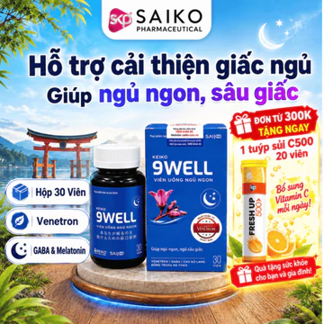Viên Uống Ngủ Ngon KEIKO 9WELL 30 Viên Hỗ Trợ Ngủ Ngon, Ngủ Sâu Giấc, Giảm Căng Thẳng
