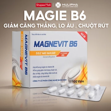 Magie B6 Hữu Cơ Giảm Suy Nhược Thần Kinh, Giảm Căng Thẳng Mất Ngủ, Chuột Rút Căng Cứng, Đau Mỏi Cơ Bắp, TPBVSK- 100 Viên