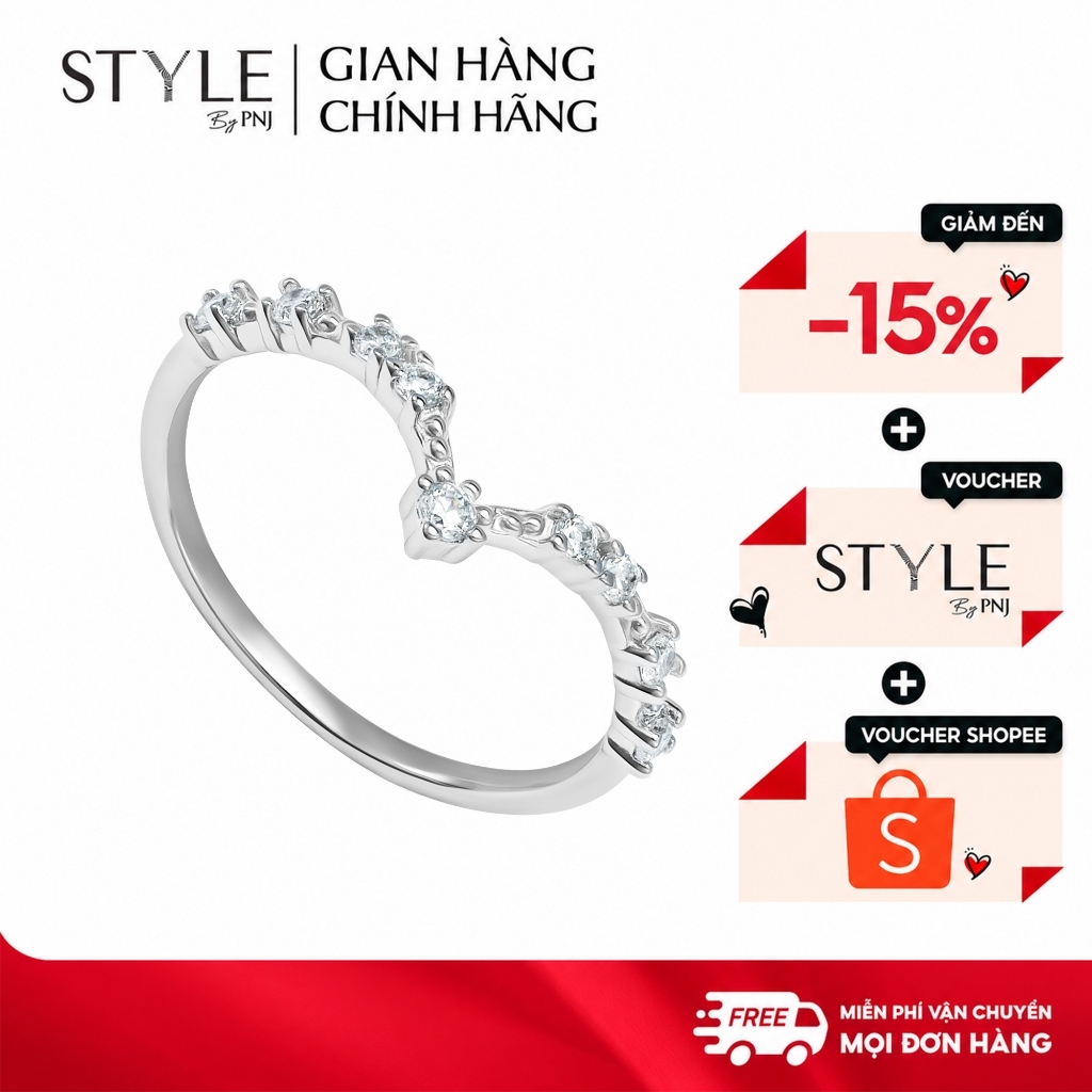 Nhẫn Bạc đính đá STYLE By PNJ XMXMW060226