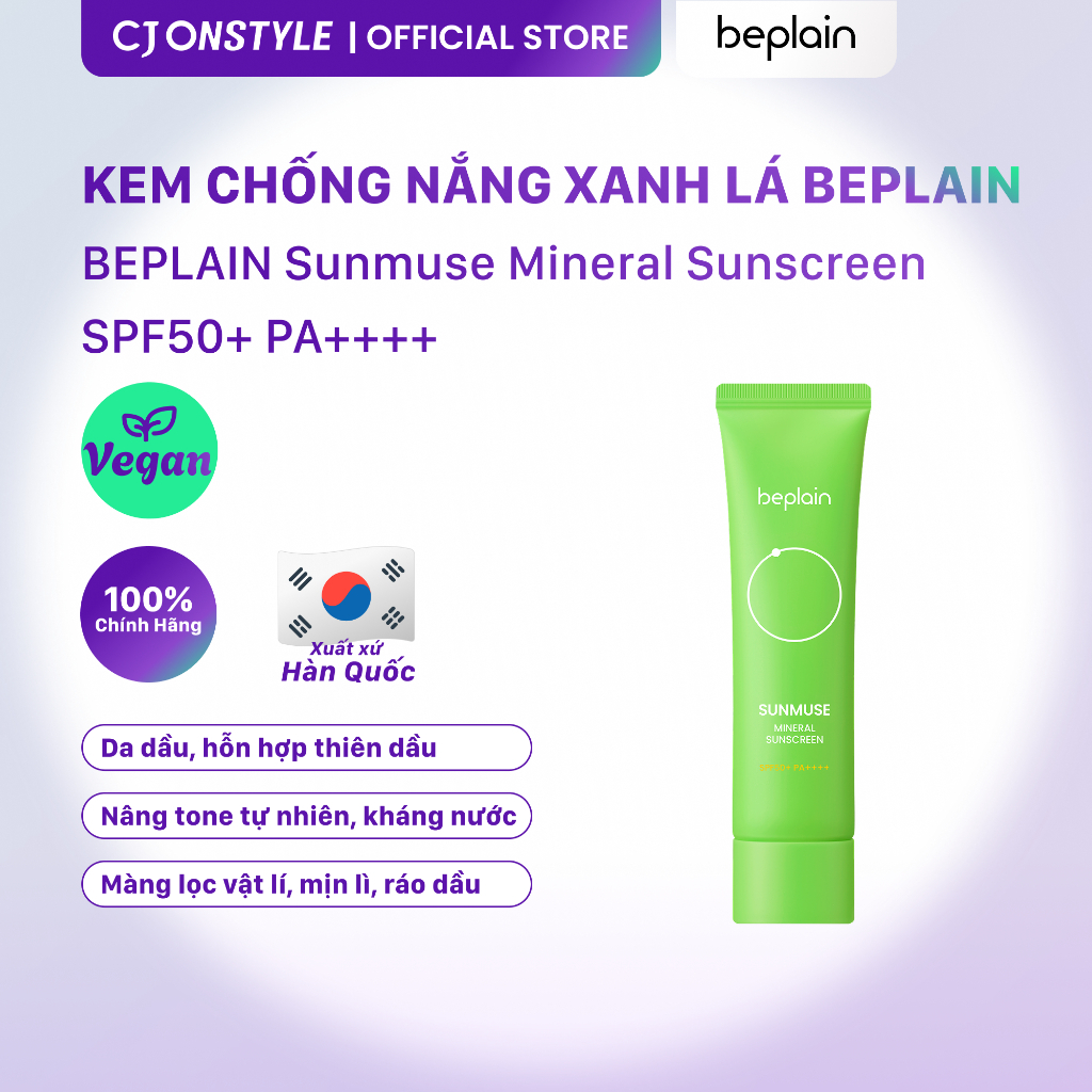 [LIVE] Kem chống nắng Beplain SPF50+ PA++++ nâng tone tự nhiên 50ml | BigBuy360 - bigbuy360.vn
