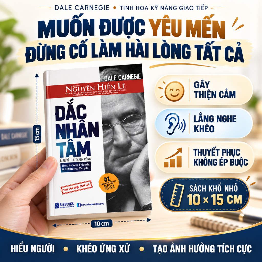 Sách Đắc Nhân Tâm: Bí Quyết Để Thành Công (Bản Khổ Nhỏ 10x15cm) - Bizbooks