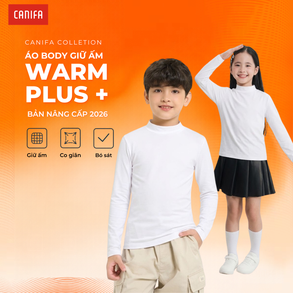 Áo body cổ lửng unisex trẻ em trơn basic giữ ấm cơ thể CANIFA 3IT26W001