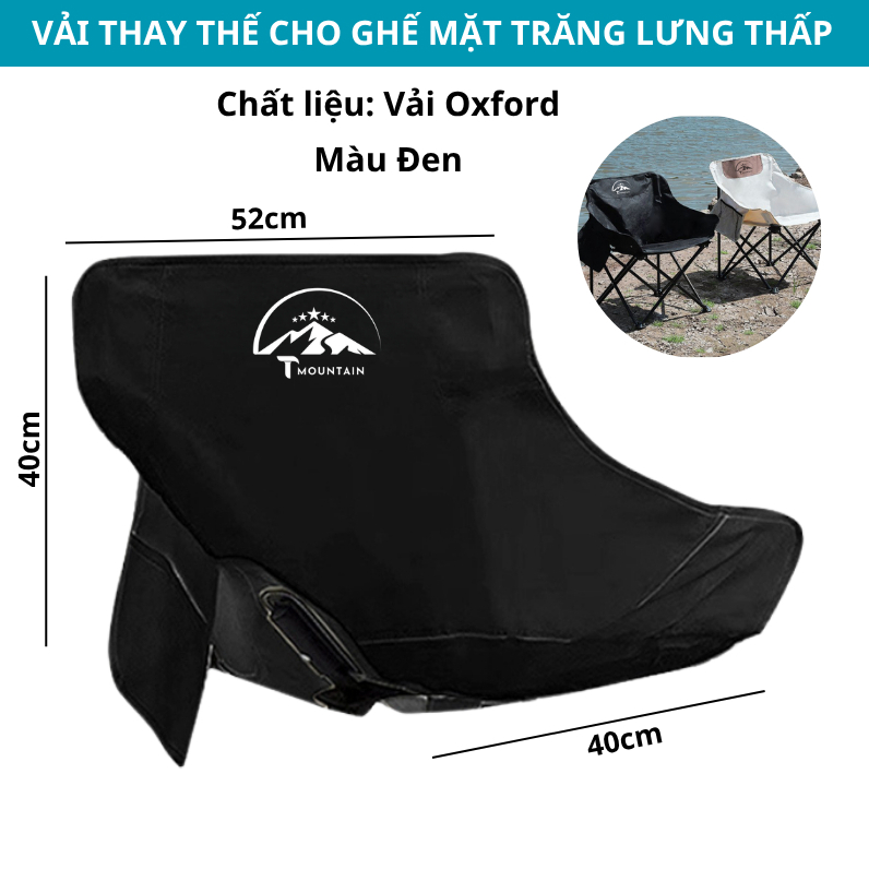 Vải thay thế ghế mặt trăng, vải ghế dã ngoại gấp gọn thay thế cho ghế mặt trăng chất liệu Oxford