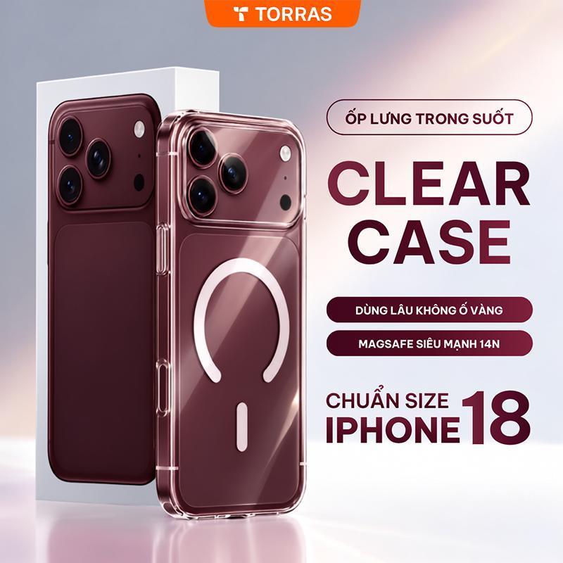 [Không Ố Vàng] Ốp Lưng iPhone Trong Suốt TORRAS Bảo Hành Kèm Bảo Vệ Camera 18 Pro Max 17 16 15 14 13 12 11 Plus Air