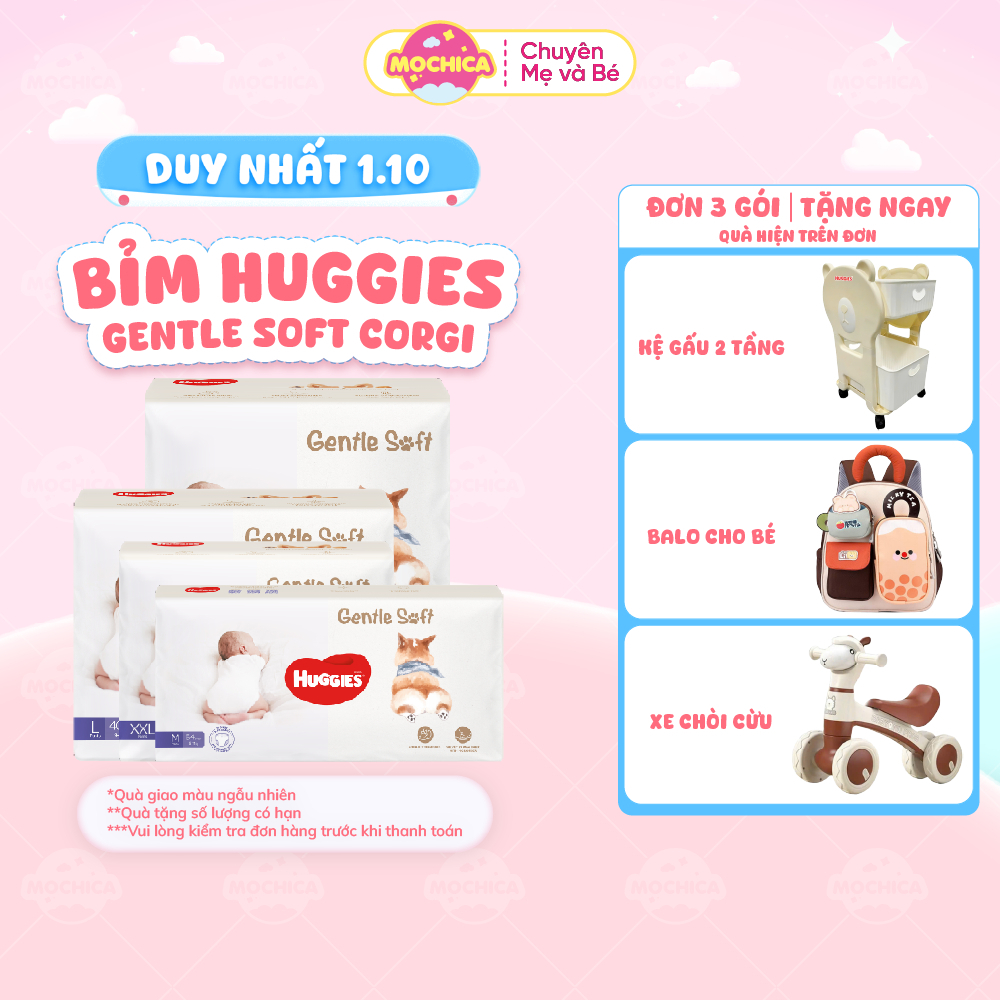 [KOL] Tã quần Huggies Gentle Soft Corgi thoáng khi êm mềm nâng niu làn da bé Size M/L/XL/XXL_Mochica