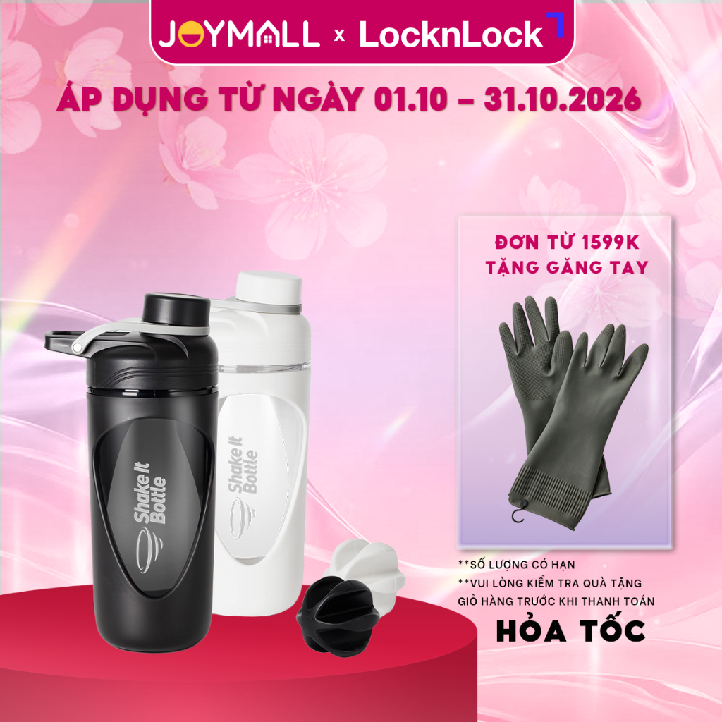 Bình lắc LocknLock 800ml Balance Shake It Bottle HAP949, Hàng chính hãng, có quai xách - JoyMall