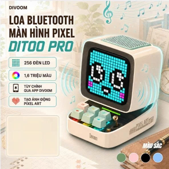 Loa Bluetooth Divoom 10W/15W DiToo Pro/ Plus, màn hình led tuỳ chỉnh, Hàng chính hãng, Bảo Hành 12 tháng