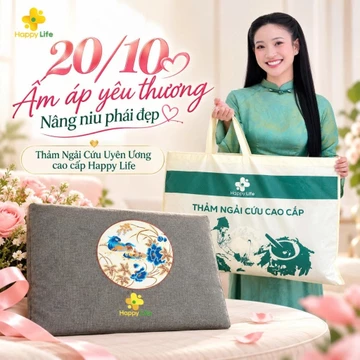 Thảm Ngải Cứu Hoàng Thịnh An Cao Cấp Chính Hãng, Nệm Ngải Cứu Happy Life Cao Cấp