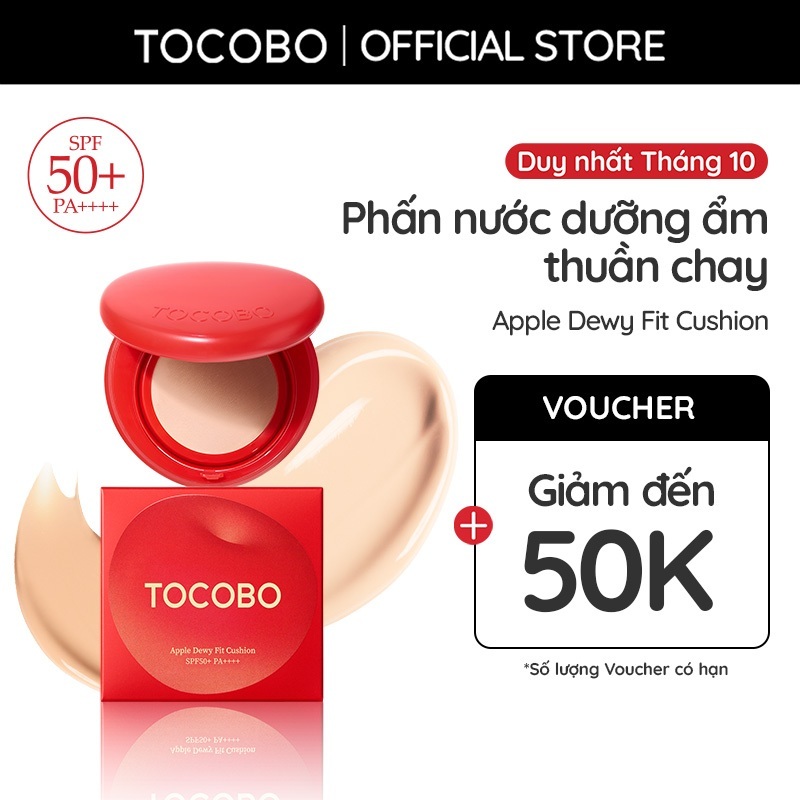 Phấn nước dưỡng ẩm thuần chay Tocobo Apple Dewy Fit Cushion SPF 50+ PA++++ 15g