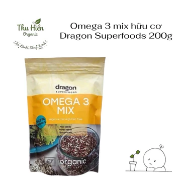 Hỗn Hợp Omega 3 Mix Hữu Cơ 200G Dragon Foods Hạt Lanh, Hạt Gai Dầu, Protein Hạt Chia Hỗ Trợ Tim Mạch và Sức Khỏe Làn Da