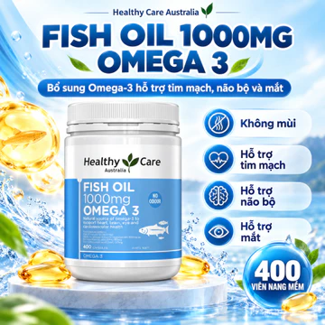 Dầu Cá Omega 3 Healthy Care Fish Oil 1000mg 400 Viên - Hỗ Trợ Não, Mắt & Tim Mạch