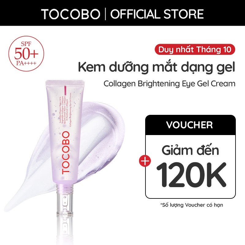 [DATE 6.2027] Kem dưỡng mắt dạng gel làm sáng da Tocobo Collagen Brightening Eye Gel Cream 30ml