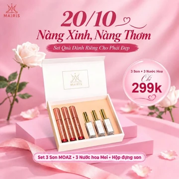 ( Combo 3 Tặng 3 ) Son Kem Lì Moaz Mairis Hồng Đỏ, Cam Đất, Đỏ R.ượu Công Nghệ Hàn Quốc