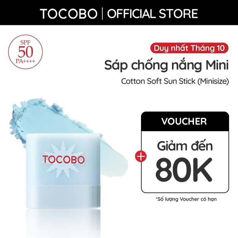 [Minisize] Sáp chống nắng cấp ẩm dịu da Tocobo Cotton Soft Sun Stick SPF50 PA++++ 11g