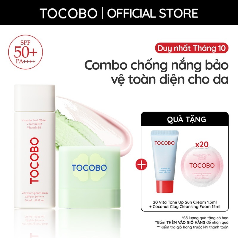 Combo chống nắng bảo vệ toàn diện cho da Vita Tone Up SPF50+ PA++++ 50ml & Mini Cica Cooling Sun Stick SPF50+ PA++++ 11g