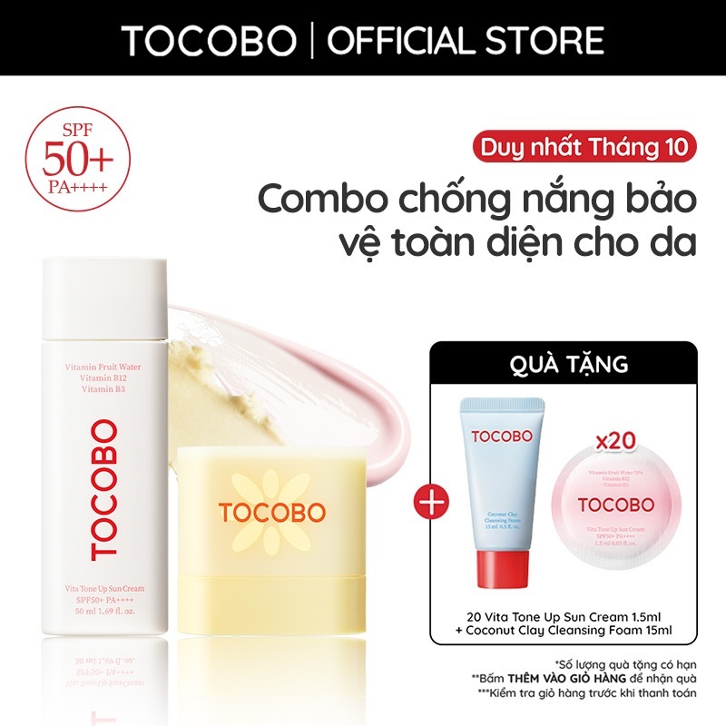 Combo chống nắng bảo vệ toàn diện cho da Vita Tone Up SPF50+ PA++++ 50ml & Mini Vita Waterproof Sun Stick SPF50+ PA++++