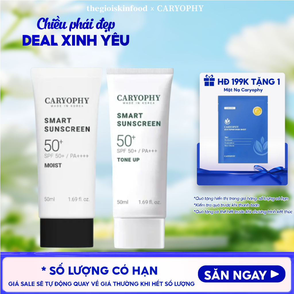 Kem Chống Nắng Nâng Tông Caryophy Smart Sunscreen Tone Up SPF50+/PA+++ 50ml
