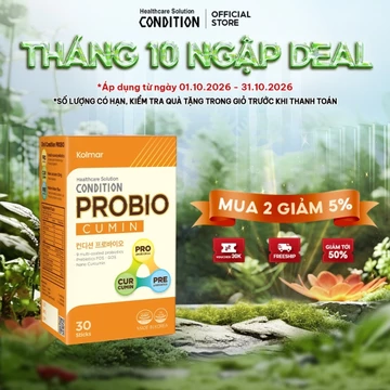 Bổ sung lợi khuẩn tăng cường tiêu hóa CONDITION PROBIO - Thực phẩm bảo vệ sức khỏe (Hộp 30 gói)