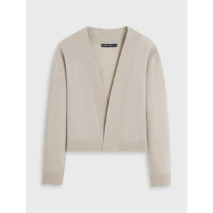 Áo khoác len Cardigan nữ CANIFA thanh lịch dài tay cổ V dáng ngắn, áo cardigan mỏng khoác ngoài mềm mịn 6TC26W003