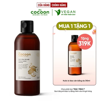 Combo Gel bí đao rửa mặt COCOON 310ml + Toner nước cân bằng da bí đao cocoon 310ml dành cho da dầu & mụn