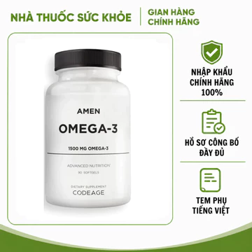 Nhập Khẩu Chính Hãng - Viên Uống Dầu Cá Codeage Amen Omega-3 1500mg - Bổ Sung Omega-3 hộp 90 viên