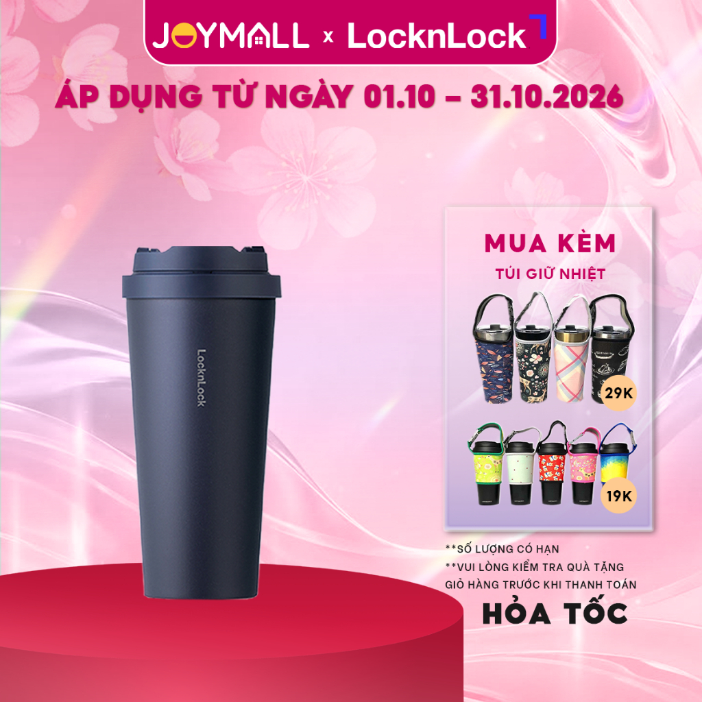 Ly giữ nhiệt LocknLock 550ml Xanh Navy LHC3249NVY, Hàng chính hãng, thép không gỉ - JoyMall