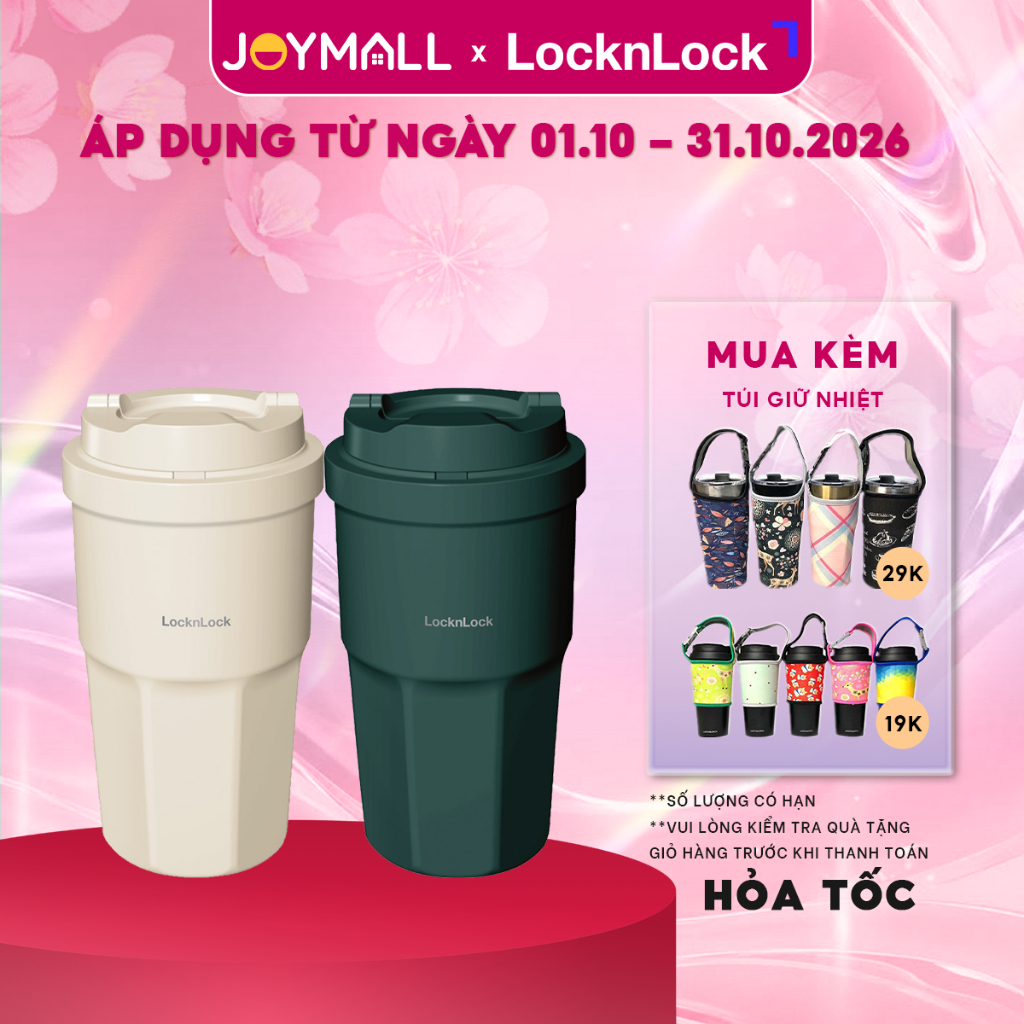 Ly giữ nhiệt LocknLock 460ml Coffee Tumbler LHC3329 - Hàng chính hãng, thép không gỉ 316L - JoyMall