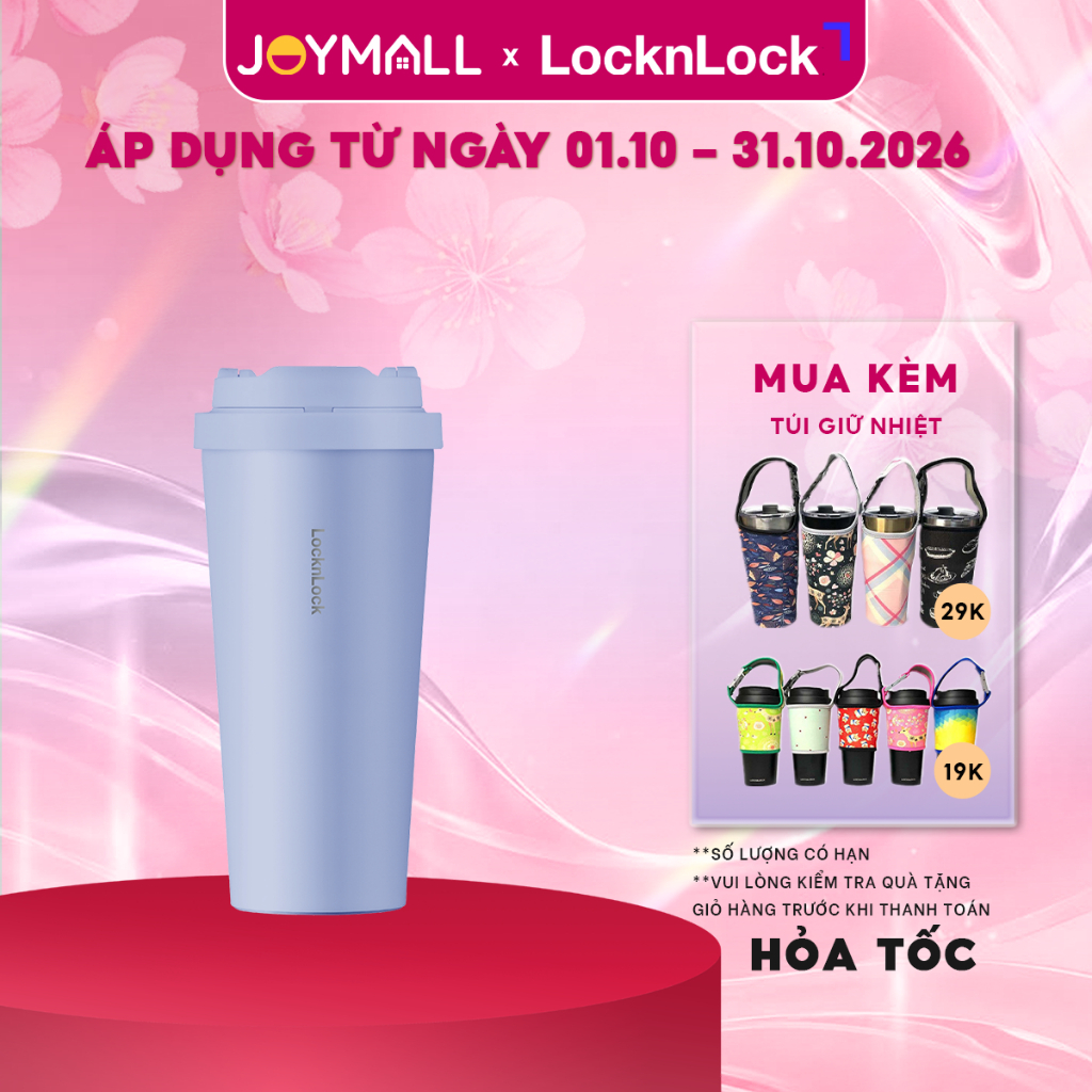 Bình giữ nhiệt LocknLock 550ml LHC3249 - Hàng chính hãng, thép không gỉ inox 304, miệng rộng - JoyMall