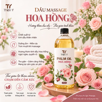 Dầu Massage Body Hoa Hồng _ Tinh dầu massage body chuyên dụng cho spa, dầu dưỡng ẩm da, trơn nhiều không bết rít