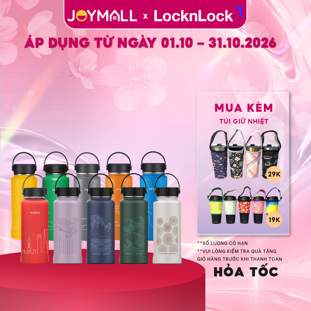 Bình giữ nhiệt LocknLock 897ml Riga Tumbler LHC4160 - Hàng chính hãng, khay lọc trà inox - JoyMall