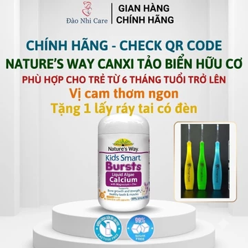 Viên Nhai Canxi Nature's Way Canxi Tảo Biển Đỏ Organic, Aquamin F Kết hợp D3K2, Magie, Kẽm Cho Bé 30v - canxi bestical