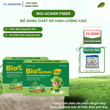 Combo 2 Cốm vi sinh Bio acimin Fiber bổ sung chất xơ hòa tan và men vi sinh cải thiện tình trạng táo bón hộp 30 gói
