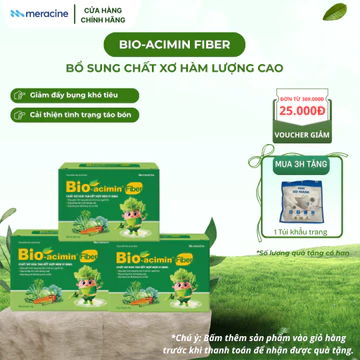 Combo 3 hộp Cốm vi sinh Bio acimin Fiber bổ sung chất xơ hòa tan và men vi sinh cải thiện tình trạng táo bón (H30 gói)