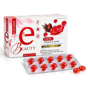 Vitamin E Beauty E đỏ bổ sung vitamin e đẹp da, mờ thâm, chống lão hóa, làm sáng và mịn da, làm da sáng tự nhiên