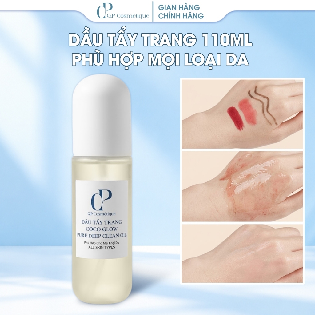 Dầu Tẩy Trang – Hỗn Hợp Dầu Tự Nhiên CoCo Glow Q.P Cosmétique 150ml Làm Sạch Sâu, Không Khô Da