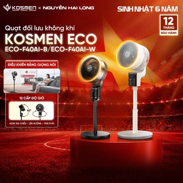 Quạt đối lưu không khí Kosmen Eco, quạt điện thông minh điều khiển bằng giọng nói, 12 cấp độ gió ,quạt điện (quạt đứng)