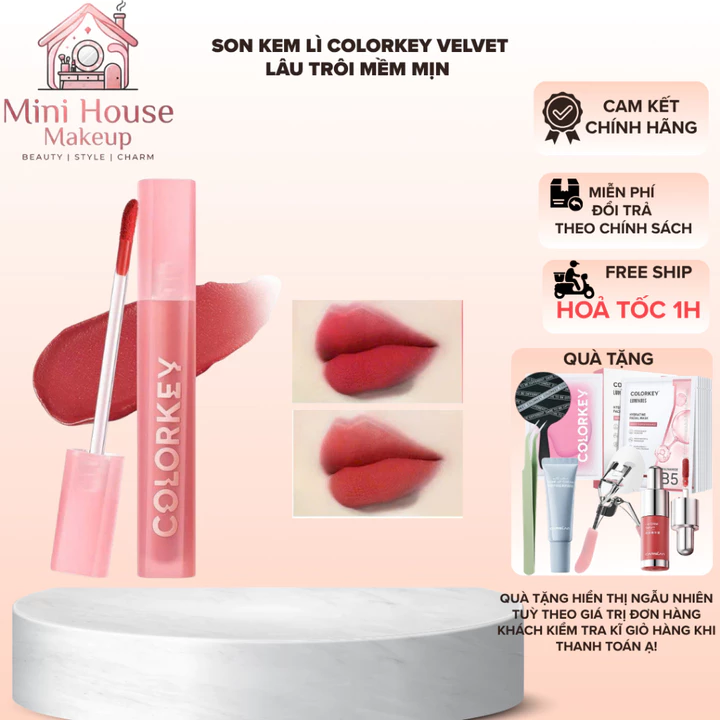 COLORKEY Son Kem Lì Velvet lâu trôi mềm mịn nhẹ môi 3g | Minihouse