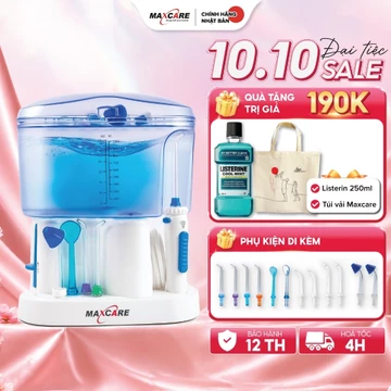 Máy tăm nước gia đình Maxcare Max456L Nhật Bản - Tặng 11 đầu tăm nước - BH chính hãng 12 tháng