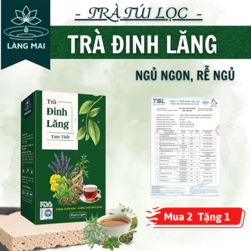 Trà Ngủ Ngon Đinh Lăng Tam Thất - Làng Mai - Mất Ngủ, Giúp Ngủ Ngon, Dễ Ngủ, Đẹp Da. Hộp 30 gói