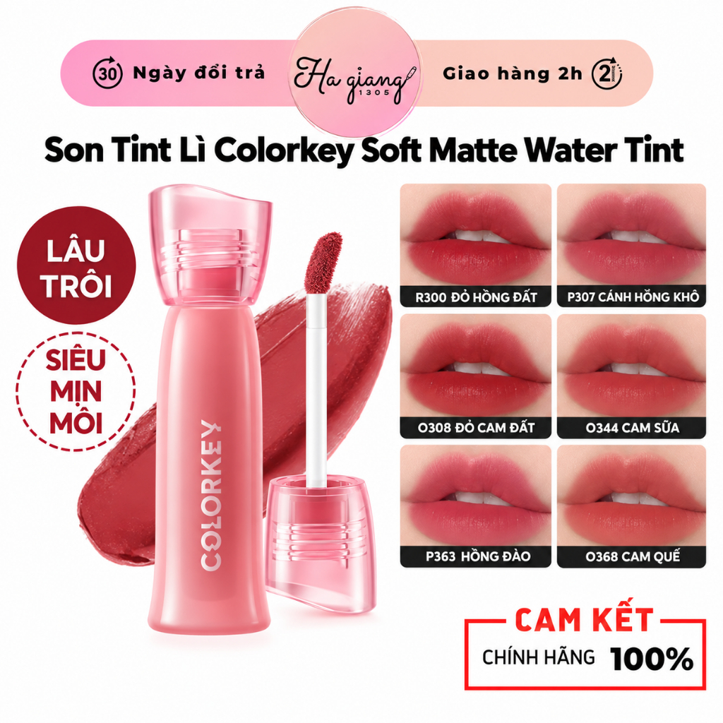 Son Tint Lì Colorkey Soft Matte Water Tint | BigBuy360 - bigbuy360.vn
