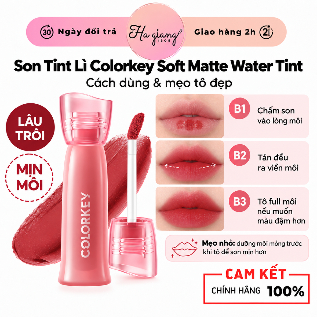 Son Tint Lì Colorkey Soft Matte Water Tint | BigBuy360 - bigbuy360.vn