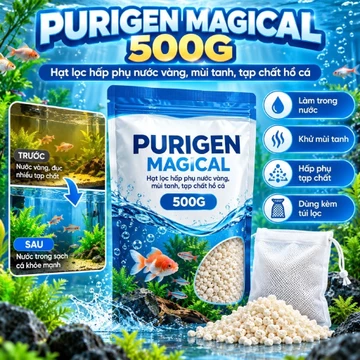 (Tặng kèm túi)Vật Liệu Lọc Purigen Magical 500g Kèm Túi Lọc – Hạt Lọc Hấp Phụ Nước Vàng, Khử Mùi Tanh, Tạp Chất bể cá