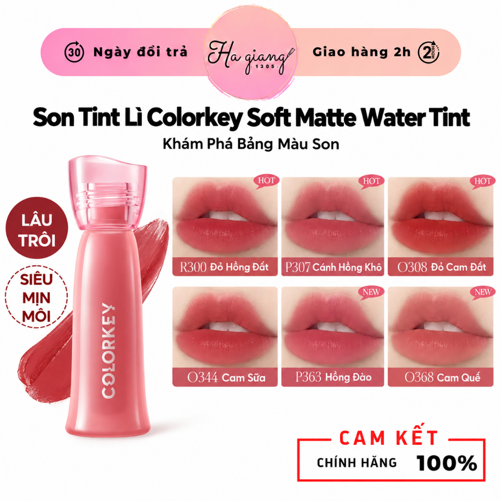 Son Tint Lì Colorkey Soft Matte Water Tint | BigBuy360 - bigbuy360.vn