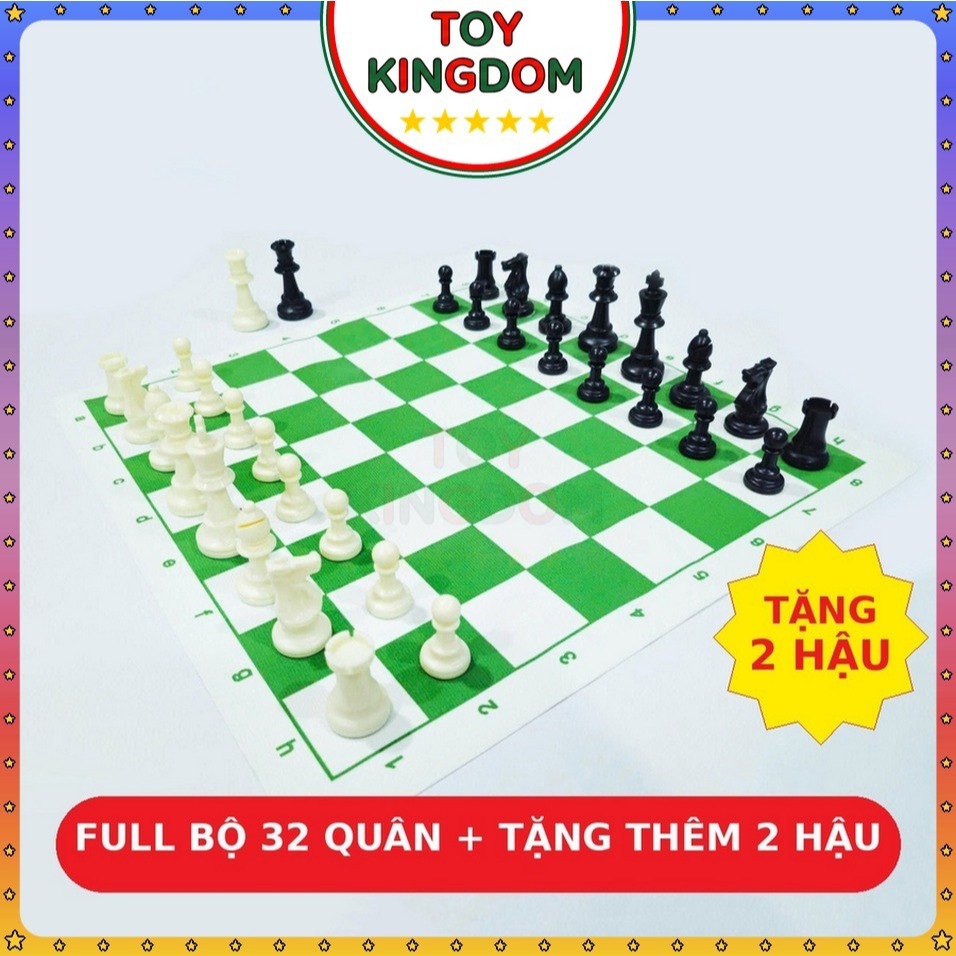 [Tặng 2 Hậu] Cờ Vua Bàn Da 50cm PU Chống Nhăn Quân Cờ Nhựa ABS Dán Đế Nỉ Đồ Chơi Trí Tuệ Trẻ Em Sato