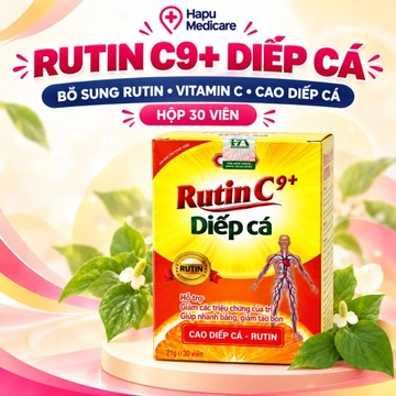Viên Uống Rutin C Diếp Cá – Bổ Sung Rutin, Vitamin C & Cao Diếp Cá, Hỗ Trợ Thành Mạch và Tiêu Hóa (Hộp 30 Viên)