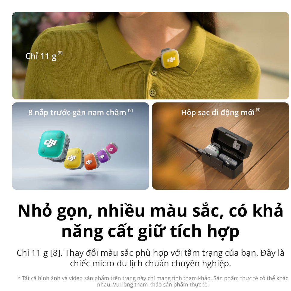 DJI Mic Mini 2 thu âm không dây nhỏ gọn, khử ồn 2 cấp độ, màu sắc trẻ trung (DJI Mic Mini 2)