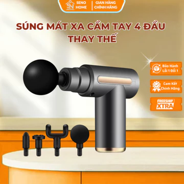 Súng mát xa cầm tay 4 đầu thay thế 6 cấp độ rung pin lithium 1800mAH - SÚNG MASSAGE
